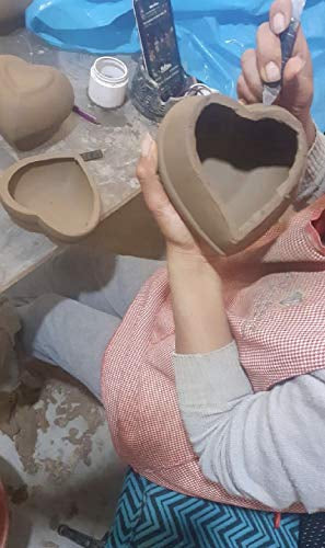 Handmade Mexican Clay Decor Vase/Pot , Perfect for Home Decor, Flowers ( Straw Base not Included) (HorizontalWaves, 4.5 inx4 in)