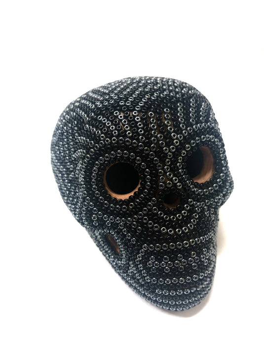 Calavera de Plata Negra - Arte Mexicano Original
