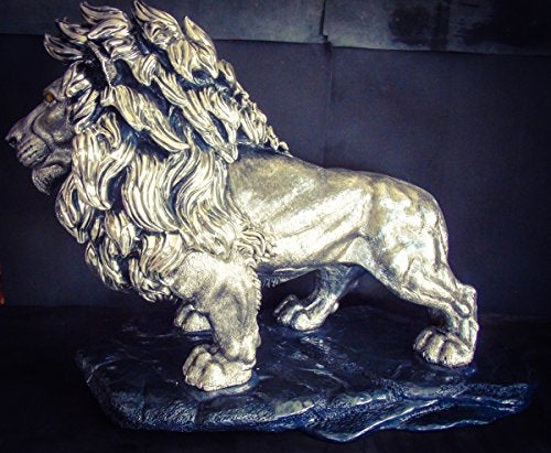 Gran León Electroformado en Plata. Decoración única.