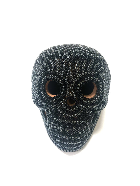 Calavera de Plata Negra - Arte Mexicano Original