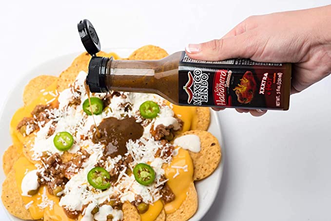 Cargue la imagen en el visor de la galería, México Lindo Habanero Salsa Picante Xxxtra Hot | 83.200 Nivel Scoville | Mezcla de Habanero, Tatemados y Especias | Perfecto para quesadillas, sopas y nachos | Botellas de 5 onzas líquidas 
