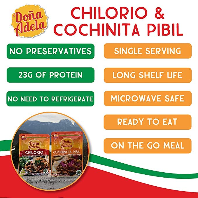 Cargue la imagen en el visor de la galería, Doña Adela Lista para Comer, Comida Mexicana, sin conservantes, sin necesidad de refrigerar (Cochinita 4 pack) 
