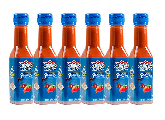 Mexico Lindo 7 Mares Hot Sauce | Perfect for Fish & Seafood | 10,800 Scoville Level | Spicy Flavor | 5 Fl Oz Bottle