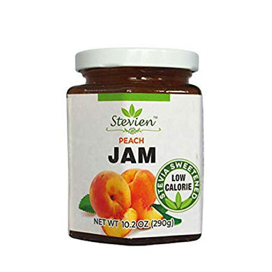 Stevien Sweet Peach Jam No Added Sugar - Keto and Diabetic Friendly, Vegan, Gluten Free, Made with Real Fruit - Sweetened with Organic Stevia