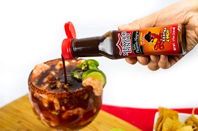 Cargue la imagen en el visor de la galería, México Lindo Picante Negra Xxxtra Salsa Picante | Unidad Scoville Nivel 80,000 | Sin azúcar | Botellas de 5 onzas líquidas 
