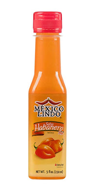 Salsa Picante México Lindo Habanero Rojo | Chile Habanero rojo real | 78.200 Nivel Scoville | Disfrute con comida mexicana, mariscos y pastas | Botellas de 5 onzas líquidas 