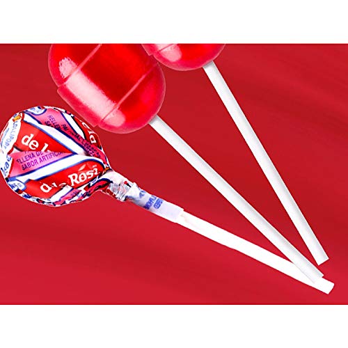 Cargue la imagen en el visor de la galería, De La Rosa Jumbo Cherry Lollipop, pop de chicle, bolsa de 50
