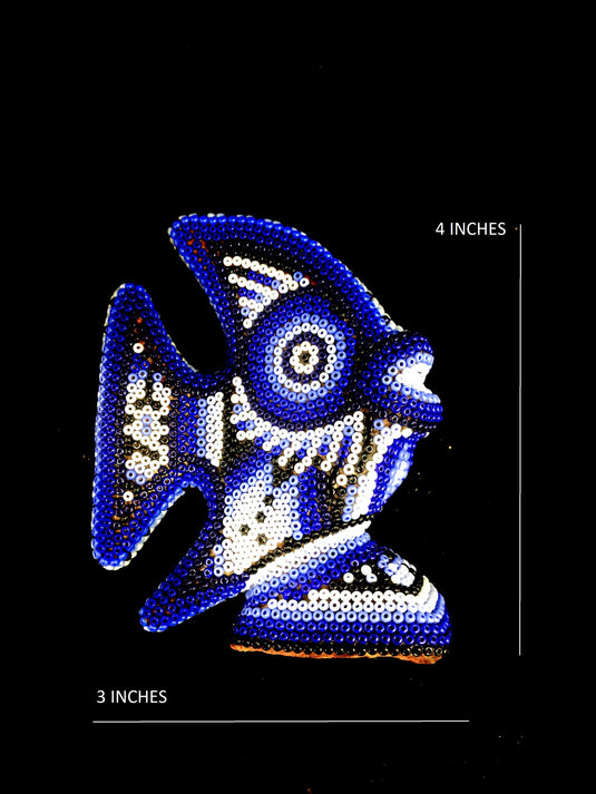 Fish - Handmade Huichol Animals Beaded Original Mexican Art