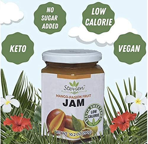 Stevien Sweet Strawberry Jam No Added Sugar - Keto and Diabetic Friendly, Vegan, Gluten Free, Made with Real Fruit - Sweetened with Organic Stevia