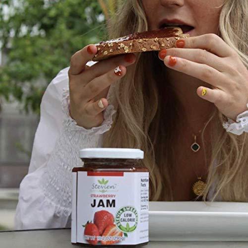 Stevien Sweet Cherry Plum Jam No Added Sugar - Keto and Diabetic Friendly, Vegan, Gluten Free, Made with Real Fruit - Sweetened with Organic Stevia