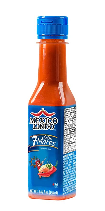 Load image into Gallery viewer, Mexico Lindo 7 Mares Hot Sauce | Perfect for Fish &amp; Seafood | 10,800 Scoville Level | Spicy Flavor | 5 Fl Oz Bottle
