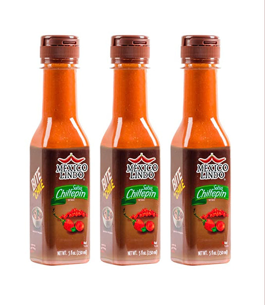 Salsa Picante México Lindo Chiltepin | 14.200 Nivel Scoville | Sabor picante tradicional | Botellas de 5 onzas líquidas 