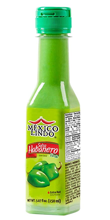 Cargue la imagen en el visor de la galería, Salsa picante México Lindo Habanero Verde | Chile Habanero verde real | Disfrute con comida mexicana, mariscos y pastas | Botellas de 5 onzas líquidas 
