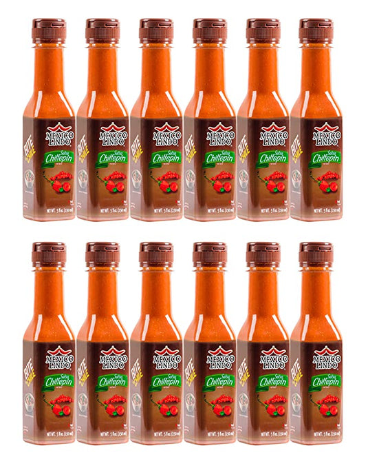 Salsa Picante México Lindo Chiltepin | 14.200 Nivel Scoville | Sabor picante tradicional | Botellas de 5 onzas líquidas 