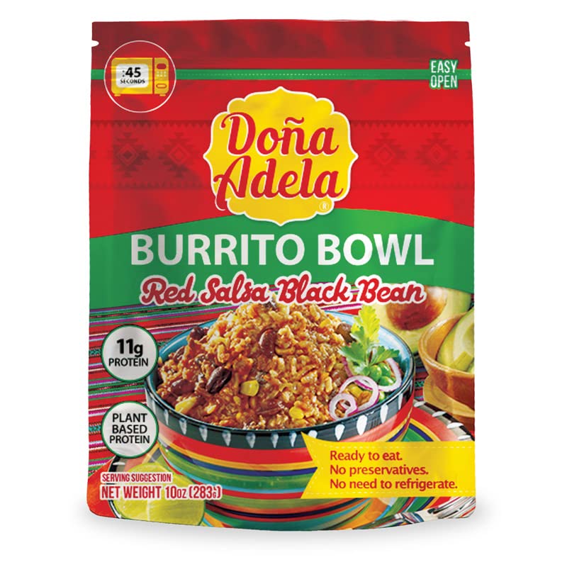 Cargue la imagen en el visor de la galería, Doña Adela Paquete de degustación de bowls de Cochinita Pibil, Chilorio y Burrito Listo para Comer, Comida Mexicana, sin conservantes, sin necesidad de refrigerar (Burrito Marrón Rojo y Verde) 
