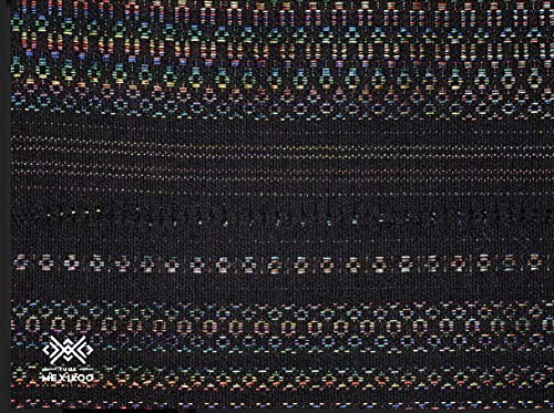 Cargue la imagen en el visor de la galería, Tuux Mexikoo Pashmina Negra y Multicolor Hecha a Mano por artesanos mexicanos
